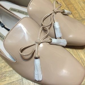 Zara patent loafers